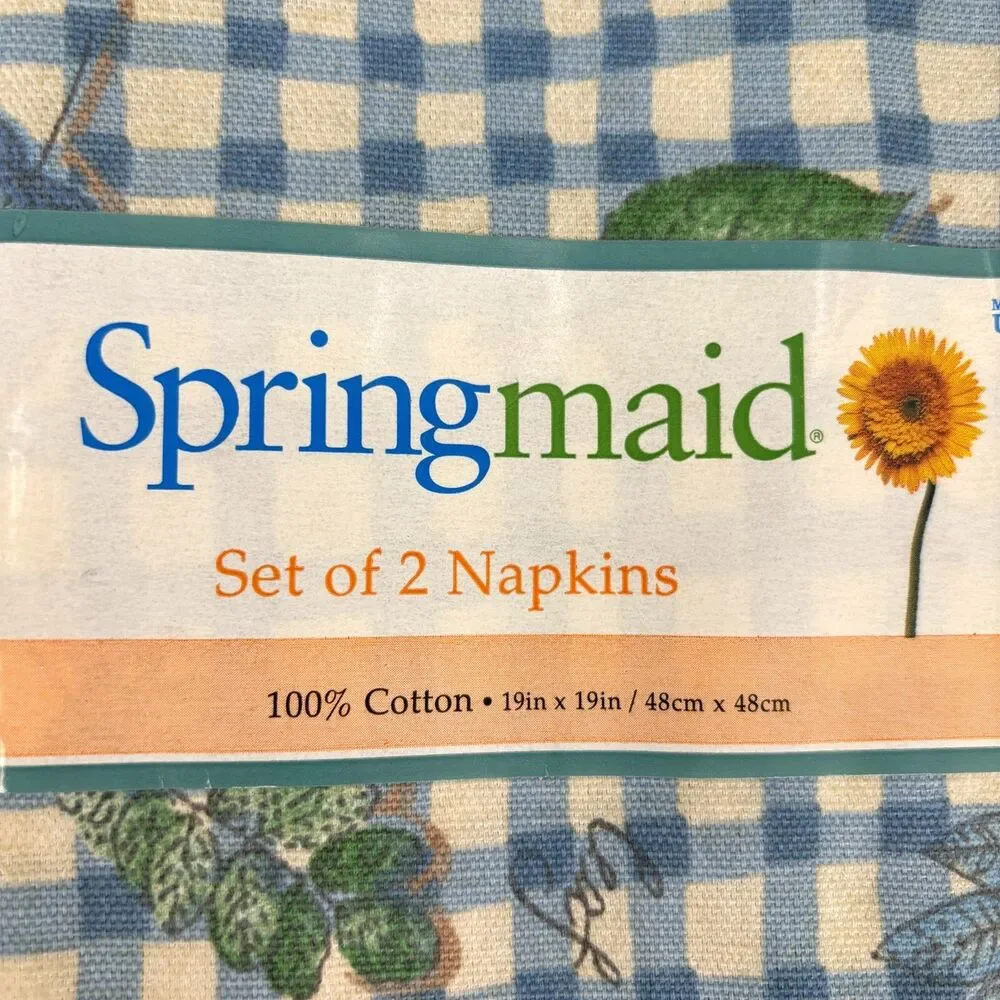 Gingham Dinner Napkins Country Farmhouse Cottagecore Springmaid Baxter Made USA